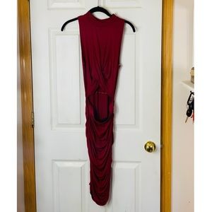 Burgundy Cut-Out Dress